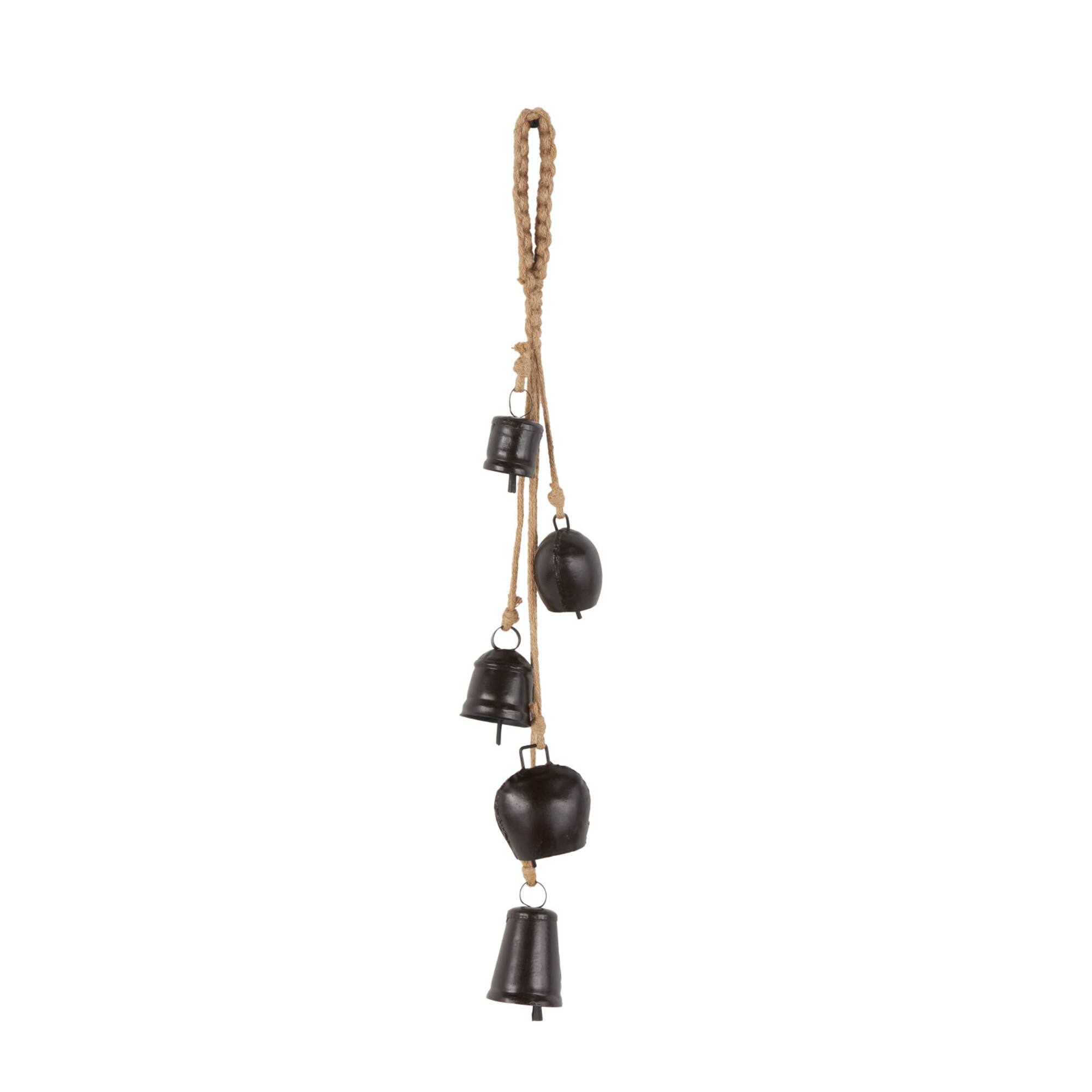 22" Metal Decorative Cow Bell with Jute Hanging Rope